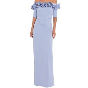 NWT size 10 Petite Gown in a sky blue color.